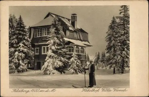 Ak Feldberg im Schwarzwald, Hotel und Kurhaus Hebelhof, Villa Vreneli, Winter