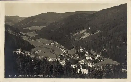 Ak Sankt Blasien im Schwarzwald, Panorama, Blick von Preensruhe aus