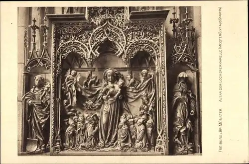 Ak Freiburg im Breisgau, Münster, Innenansicht, Altar der Lochererkapelle