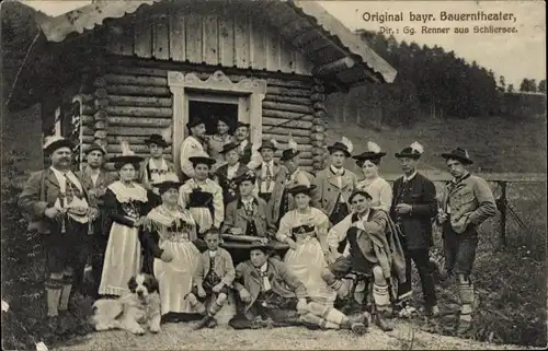 Ak Schliersee in Oberbayern, Original Bayrisches Bauerntheater, Schauspielergruppe, Dir. Gg. Renner