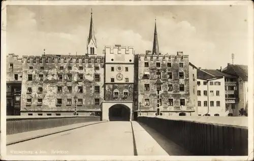 Ak Wasserburg am Inn in Oberbayern, Brücktor