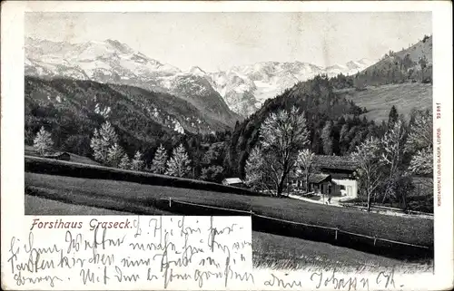 Ak Graseck Garmisch Partenkirchen in Oberbayern, Forsthaus