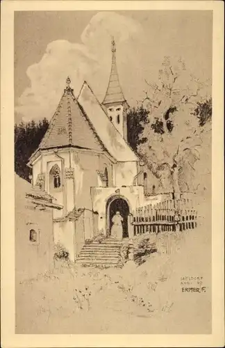 Künstler Ak Grösdorf Kipfenberg in Oberbayern, Kirche