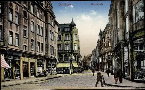 Ak Duisburg im Ruhrgebiet, Münzstraße