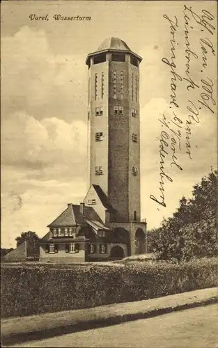 Ak Varel in Oldenburg Jadebusen, Wasserturm