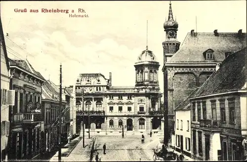 Ak Rheinberg am Niederrhein, Holzmarkt