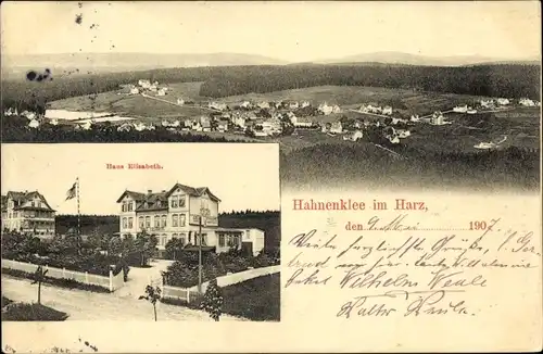 Ak Hahnenklee Bockswiese Goslar im Harz, Panorama, Haus Elisabeth