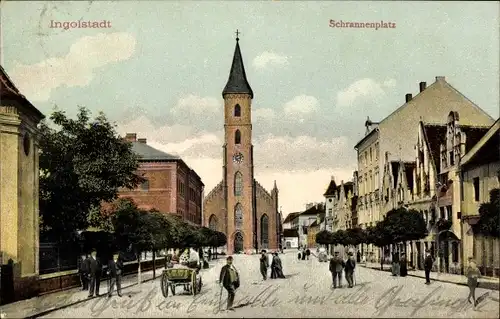 Ak Ingolstadt an der Donau Oberbayern, Schrannenplatz