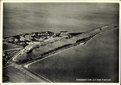 Ak Orth Insel Fehmarn, Luftbild der Insel