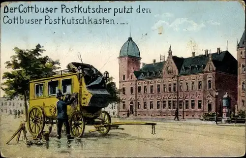 Ak Cottbus in der Niederlausitz, Postkutsche