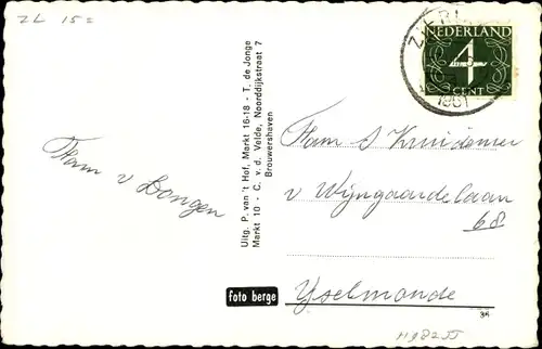 Ak Brouwershaven Zeeland, Markt, Geschäfte