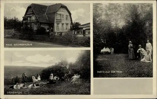 Ak Allrode Thale im Harz, Fremdenheim Weidmannsruh, Liegewiese