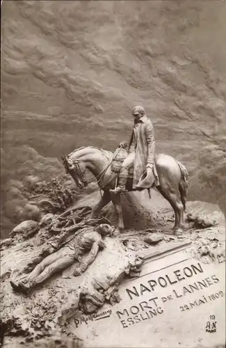 Künstler Ak Mastroianni, Domenico, Napoleon Bonaparte, Mort de Lannes, Essling, Pferd, 22. Mai 1809