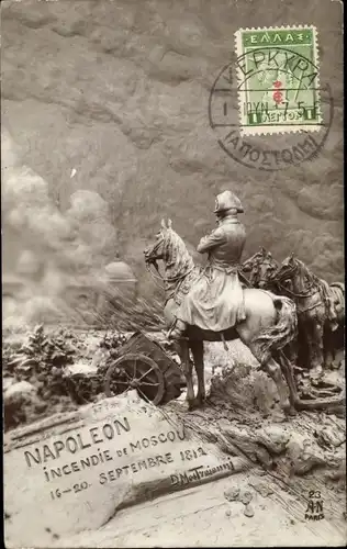 Künstler Ak Mastroianni, Domenico, Napoleon Bonaparte, Incendie de Moscou, 16 à 20 Sept 1812