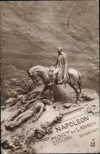 Künstler Ak Mastroianni, Domenico, Napoleon Bonaparte, Mort de Lannes, Essling, Pferd, 22. Mai 1809