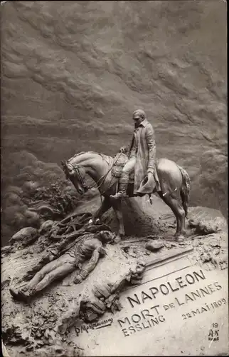 Künstler Ak Mastroianni, Domenico, Napoleon Bonaparte, Mort de Lannes, Essling, Pferd, 22. Mai 1809