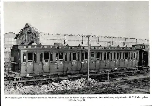 Ak Wagen-Portrait, Abteilwagen Typ C4-pr94, Schnellzug, Baujahr 1899