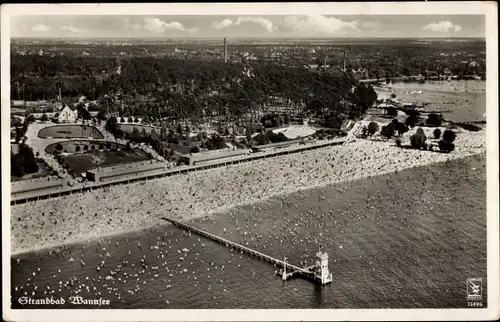 Ak Berlin Zehlendorf Wannsee, Strandbad, Luftbild