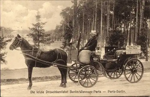 Ak Berlin Zehlendorf Wannsee, Droschkenfahrt Berlin Wannsee Paris, Eiserner Gustav