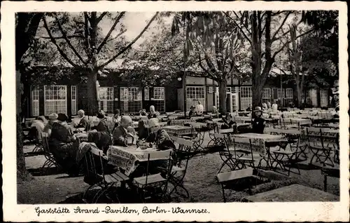 Ak Berlin Zehlendorf Wannsee, Gasthaus Strandpavillon, Terrassenpartie