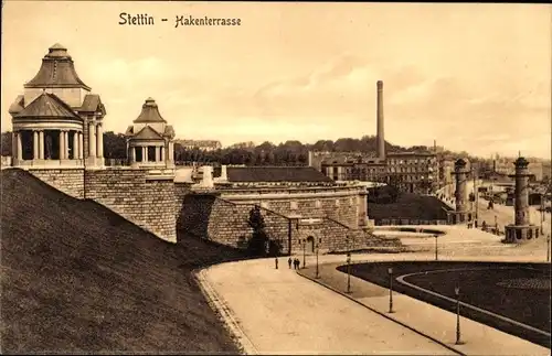 Ak Szczecin Stettin Pommern, Hakenterrasse