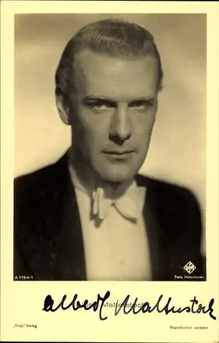 Ak Schauspieler Albert Matterstock, Portrait, Autogramm