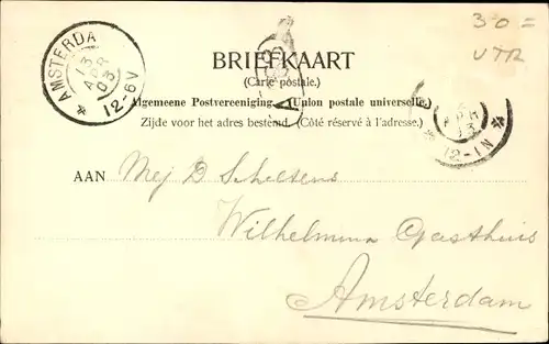 Ak Utrecht Niederlande, Grüne Straße