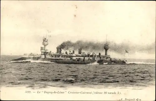 Ak Französisches Kriegsschiff, Dupuy-de-Lome, Croiseur-Cuirassé