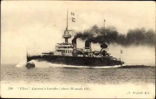 Ak Französisches Kriegsschiff, Iena, Cuirassé