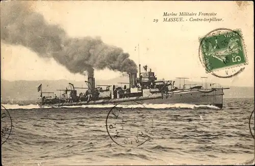Ak Französisches Kriegsschiff, Massue, Contre-torpilleur