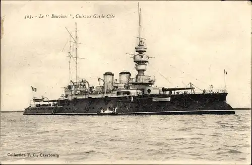 Ak Französisches Kriegsschiff, Le Bouvines, Cuirassé Garde Côtes