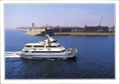 Ak Fährschiff The Lady Pamela, Sealink Catamaran, Hafen von Portsmouth
