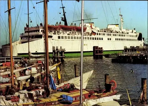 Ak Ostseebad Warnemünde Rostock, Fährschiff Warnemünde