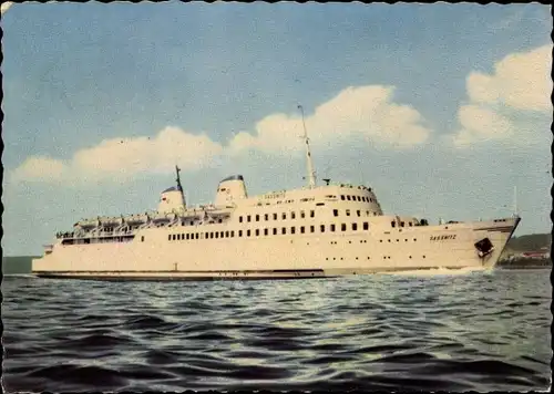 Ak MS Sassnitz, Eisenbahnfährschiff der Deutschen Reichsbahn
