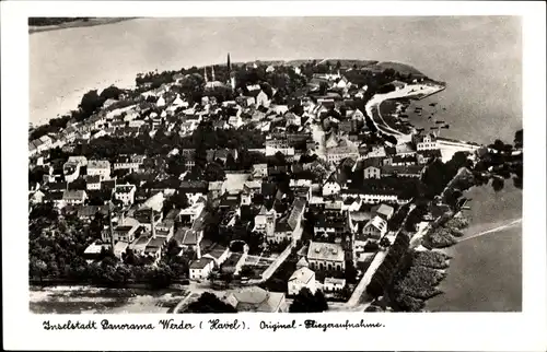 Ak Werder an der Havel, Fliegeraufnahme der Stadt