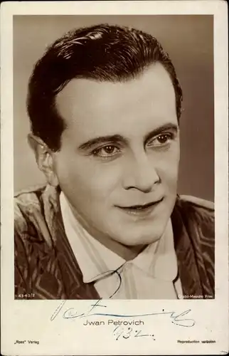 Ak Schauspieler Iwan Petrovich, Portrait, Ross Verlag 4343/2, Autogramm