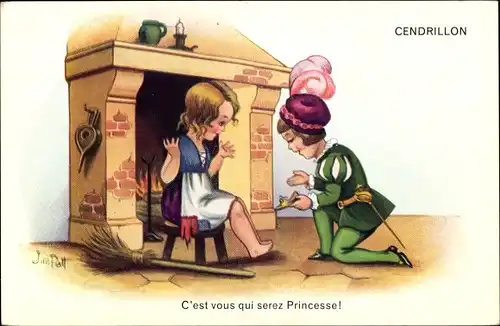 Künstler Ak Patt, Jim, Cendrillon, C'Est vous qui serez Princesse, Aschenputtel