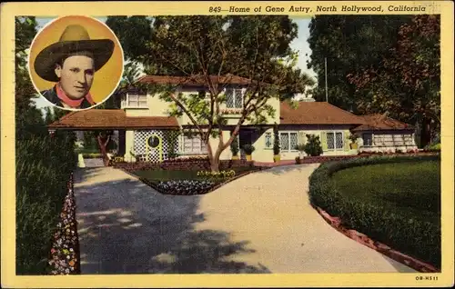 Ak Schauspieler Gene Autry, Zuhause, North Hollywood, Kalifornien