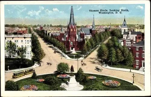 Ak Washington DC USA, Thomas Circle, Blick nach Norden