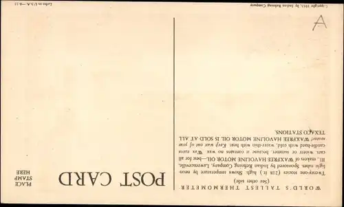 Ak Chicago Illinois, Ausstellung 1933, Havoline-Thermometer, Motoröl