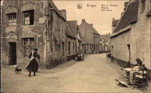 Ak Brügge Westflandern, Rolweg, Klöpplerin bei der Arbeit