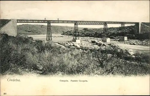 Ak Córdoba Argentinien, Blick auf die Cosquin Brücke