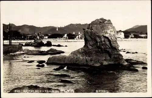 Ak Brasilien, Nichtheroy, Teilansicht, Felsen