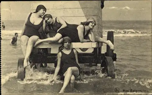 Ak Nos Baigneuses, Frauen beim Baden, Badeanzüge