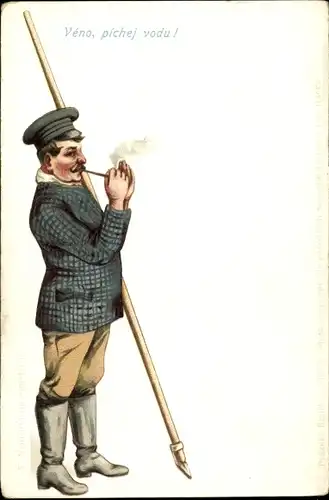 Künstler Ak Mann zündet sich eine Zigarette an