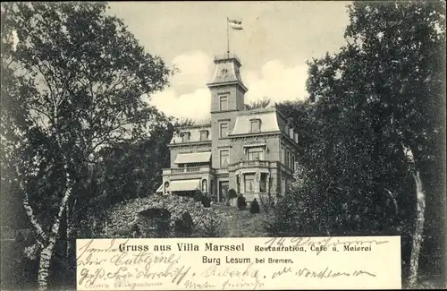 Ak Lesum Burglesum Bremen, Villa Marssel, Restauration, Meierei
