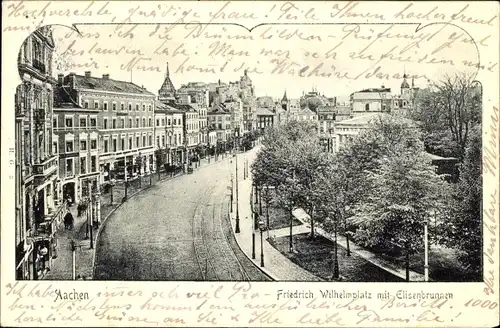 Ak Aachen in Nordrhein Westfalen, Friedrich Wilhelmplatz, Elisenbrunnen