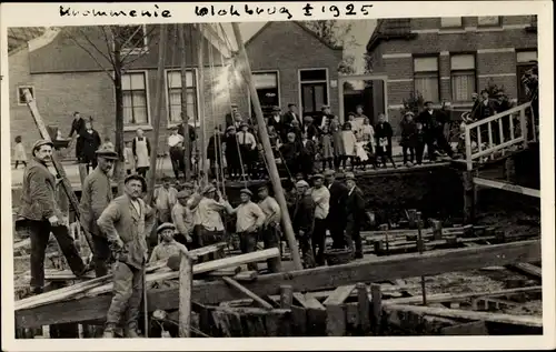 Foto Ak Krommenie Zaanstad Nordholland Niederlande, Bau der neuen Blokbrug