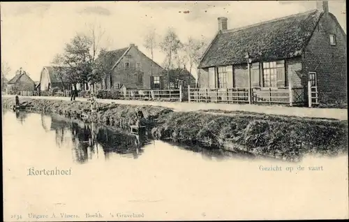 Ak Kortenhoef Nordholland, Blick auf den Kanal