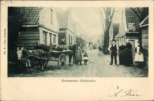 Ak Krommenie Zaanstad Nordholland Niederlande, Straßenpartie, Zuideinde, Anwohner